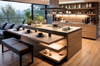 キッチンカウンター　奥行　活用方法