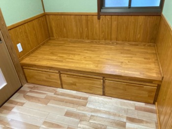 和室改修で洋室へ!オーダー造作ベッド(収納付)施工☆
