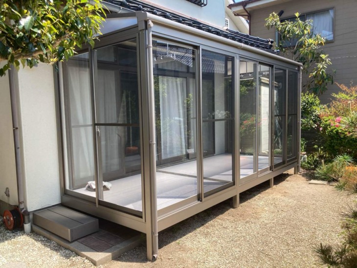 お洗濯物の味方！サンルームの設置です☆LIXIL サニージュFタイプ